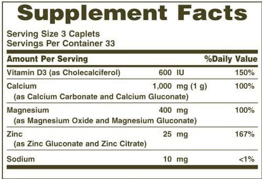 Nature'S Bounty Calcium Magnesium Zinc With Vitamin D3, 100 Ea