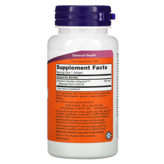Now Foods, Ubiquinol, 100 mg Softgels