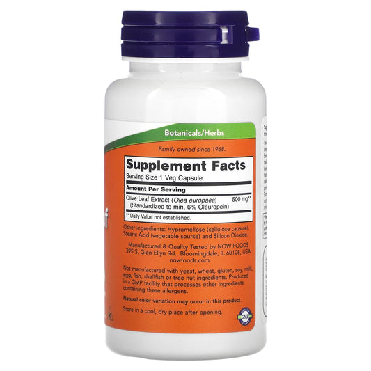 NOW Foods, Olive Leaf Extract, 500 mg