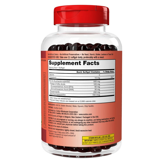 Kirkland Signature Krill Oil 500mg, 180 Softgels