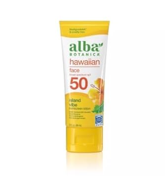 Alba Botanica Facial Sunscreen Lotion, Spf 50, Fragrance Free, 3 Oz : Beauty & Personal Care
