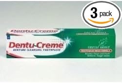 Three Packs Of Dentu-Creme Denture Cleansing Toothpaste X 75Ml