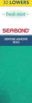 Sea-Bond Secure Denture Adhesive Seals, Fresh Mint Lowers, 30 Count : Health & Household