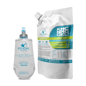 Kmc Caffeine Energy Gel Refill + Flask Citrus & Mint Bundle