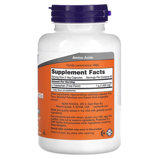 Now Foods, L-Tryptophan, 500 Mg