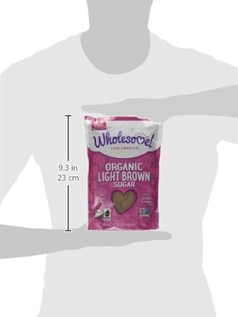 Wholesome Sweeteners Fair Trade Org Light Brown Sugar, 24 Oz Pouches, 2 Pk : Grocery & Gourmet Food