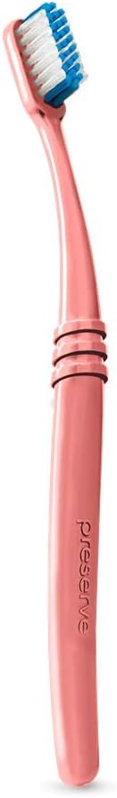 Preserve Ocean Plastic Initiative (Popi) Adult Toothbrush, Made In Usa From Recycled Ocean Plastic, Coral, Soft, 1 Count : Health & Household