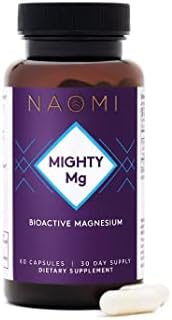 NAOMI Mighty Mg Magnesium Glycinate & Malate Complex 360mg, High Absorption Formula, Elemental Magnesium Supports Heart Health, Strong Bones, Better Sleep, Gluten-Free, Non-GMO, Vegan, 60 Veggie Caps