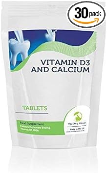 Calcium 500Mg Plus Vitamin D3 200Mg Vitamins Health Food Supplement 30 Tablets Pills Strong Bones Teeth Nutrition Supplements Healthy Mood