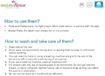 Washable Reusable Menstrual Period Pants Equivalent To 4 Tampons Highly Absorbent, Gots Organic Cotton, 100 Washes Masmi (Large), Black