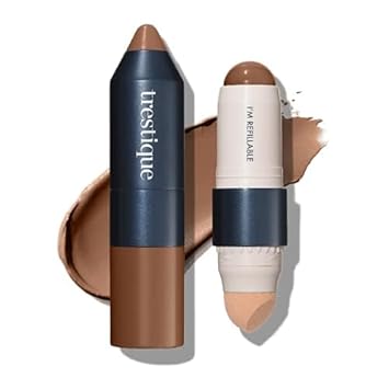 Trestique Foundation Stick - Refillable Face Stick With Built-In Sponge, Clean Beauty Medium Coverage Foundation : Beauty & Personal Care