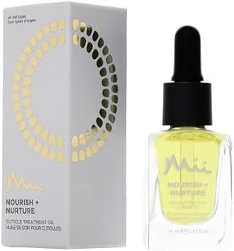 Mii Cosmetics Nourish + Nurture Cuticle Oil, Deeply Hydrating, Fast Absorbing, Nail Repair Treatment, Infused With Sweet Almond & Lemon Oil, Plus Vitamins E, 14Ml