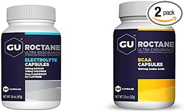 Gu Energy Roctane Ultra Endurance Variety Pack; Electrolyte Capsules And Bcaa Branch Chain Amino Acid With Vitamin B Capsules, 2 Bottles (110 Total)