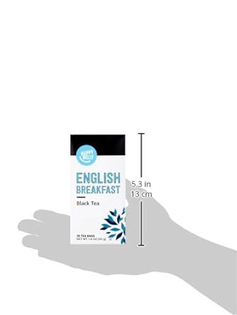 Amazon Brand - Happy Belly Tea Bags, English Breakfast, 120 Count (6 Packs of 20) (Previously Solimo) : Grocery & Gourmet Food
