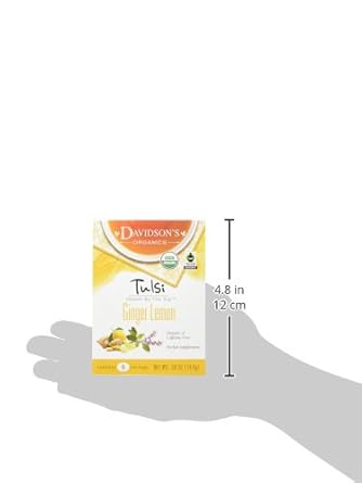 Davidson's Organics, Tulsi Ginger Lemon, 8-count Tea Bags, Pack of 12 : Grocery & Gourmet Food
