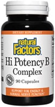 Natural Factors - Hi Potency B Complex, Support for Energy & Normal Nerve Function, 90 Capsules : Health & Household