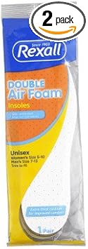 Rexall Double Air Foam Insoles, 1 Pair : Health & Household