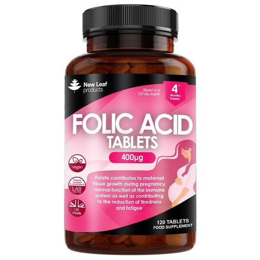 New Leaf Folic Acid 400Mcg - High Strength Pregnancy Tablets