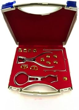 Dental Rubber Dam Kit Stainless Steel 15Pcs Dental Endodontic Kit Molars+Ainsworth