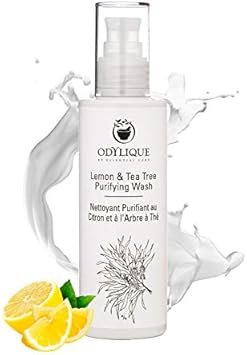 Odylique - Organic Cleanser For Oily Skin – Lemon & Tea Tree Purifying Wash - With Detoxifying Lemon & Antibacterial Tea Tree – Natural Cleanser For Acne Prone Skin (200)