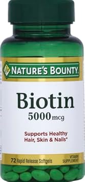 Nature'S Bounty Biotin, Vitamin Supplement, Supports Metabolism For Energy And Healthy Hair, Skin, And Nails, 5000 Mcg, 72 Softgels
