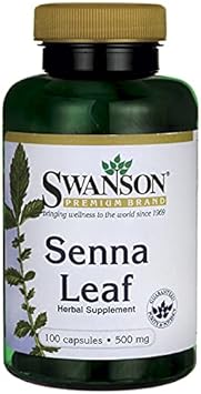 Swanson Senna Leaf 500 Milligrams 100 Capsules (2 Pack)