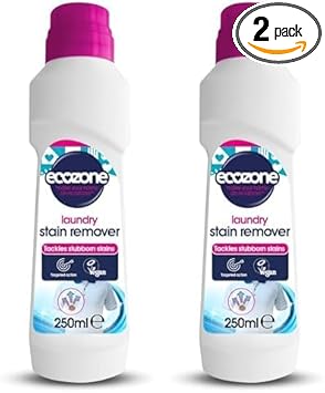 Ecozone Laundry Stain Remover, Pre Washing Liquid For Colours & White Laundry, Multi Purpose Cleaner & Fabric Stain Remover For Clothes, Vegan Laundry Detergent, Eco Cleaning Products (250Ml)