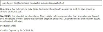 Swanson Certified Organic Eucalyptus Essential Oil 0.5 Fl Ounce (15 Ml) Liquid (2 Pack)