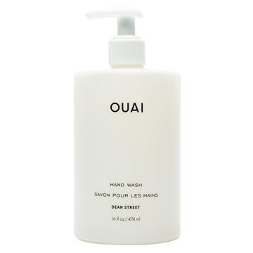 OUAI Hand Wash - Moisturizing Hand Soap with Jojoba, Avocado, & Rose Hip Oil for Replenished Skin - Gentle Exfoliating Bathroom + Kitchen Hand Soap (16 Fl Oz)