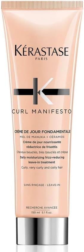 Kérastase Curl Manifesto, Daily Ultra-Lightweight Cream Conditioning Treatment, For Curly & Coily Hair, With Manuka Honey & Ceramide, Creme De Jour Fondamentale, 150Ml