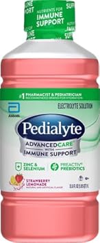 Pedialyte Advancedcare Electrolyte Solution, 1 Count, With Preactiv Prebiotics, Hydration Drink, Strawberry Lemonade