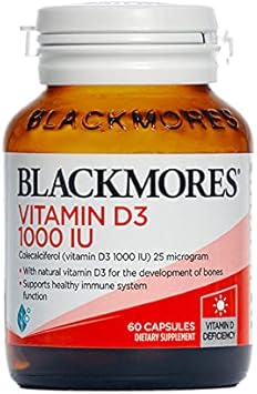 Blackmores Vitamin D3 1000Iu 60 Capsules, High Strength Vitamin D, Made In Australia