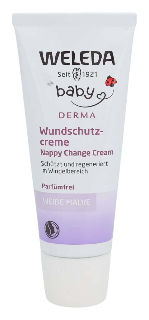 Weleda Baby White Mallow Diaper Care Cream, 1.7 Fluid Ounce, Fragrance Free Plant Rich Protection With White Mallow, Pansy, Sesame And Coconut Oils