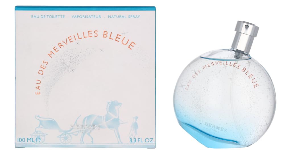 Hermes Eau Des Merveilles Bleue Eau De Toilette Spray 3.3 Fl Oz