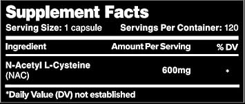 Nac Supplement N-Acetyl Cysteine For Lung, Liver, Immune Support - Potent Antioxidant Support To Boost Glutathione Levels 600Mg, 120 Capsules