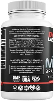 Dynamism Labs Ai Brain Booster Nootropic Supplement | Improve Memory, Focus, Clarity & Concentration | Reduce Fatigue | Ginkgo Biloba, Phosphatidylcholine, Dmae | Made In Usa (60 Capsules)