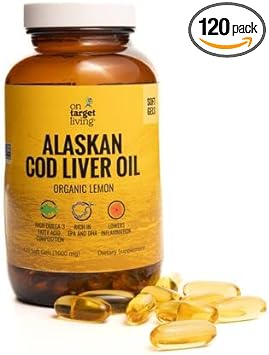 On Target Living Alaskan Cod Liver Oil 120 Soft Gels | Line Caught in