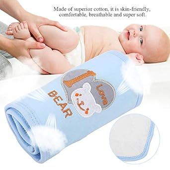 Garosa Baby Belly Button Band, Thickened Cotton Infant Abdomen Umbilical Cord, Newborn Waist Support Band Warm Cover, Blue : Baby