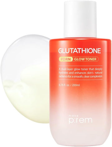 Make P:Rem Glutathione Pdrn Glow Toner, Antioxidant Radiance Booster With Dual Layer Moisture & Smoothing Formula For Sensitive Skin, Korean Skin Care, 6.76 Fl Oz, 200Ml (6.76 Fl Oz, 200Ml) : Beauty & Personal Care