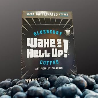 Wake The Hell Up! Ultra-Caffeinated Blueberry Flavored Single Serve Coffee, 12 Pods, 2.0 Compatible