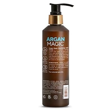 Argan Magic Nourishing Hair Cream - Hydrates, Conditions, And Eliminates Frizz For All Hair Types | Seals In Shine | Made In Usa, Paraben Free, Cruelty Free (8.5 Oz)