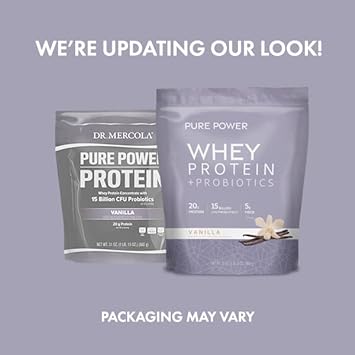 Dr. Mercola Pure Power Protein Powder, Vanilla, 31 oz (1 IB. 15 oz.) (