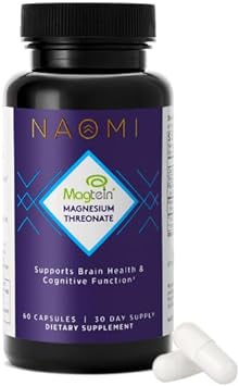 NAOMI Magnesium L-Threonate with 2,000mg Patented Magtein?, High Absorption Elemental Magnesium, Memory Supplement - Brain Health, Focus, Nerve Support, Heart Health, Natural Sleep Aid, 60 Veggie Caps