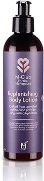 M-Club Replenishing Body Lotion For Women & The Menopause - Hydrating Body Moisturiser For Dry Skin Is Fast-Absorbing Body Cream Restores & Protects The Skin β Made With Upcycled Coffee Oil - 250Ml