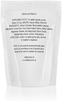 Calcium 400mg and Vitamin D3 5ug 30 Tablets Pills Quality Products Nutrition Health Food Supplements HEALTHY MOOD UK Quality Nutrients :Health & Personal Care