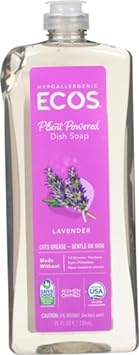 Earth Friendly Products Ecos Dishmate, Dishwashing Liquid, Natural Lavender, 25 Oz, Grape (97276)