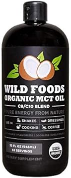 Organic Mct Oil C8/C10 Blend From 100% Coconuts | Usda, Non-Gmo, Triple Filtered & Batch Tested For Purity, Great For Coffee, Smoothies, Dressings & Keto Recipes (32Oz Bpa-Free Bottle)