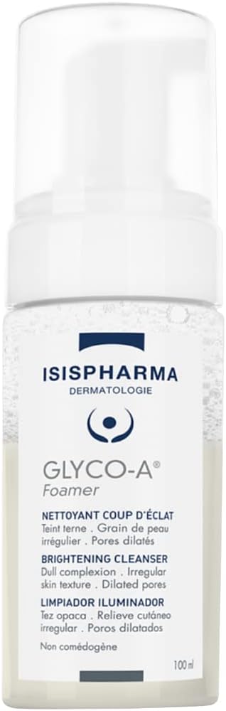 Isispharma Glyco-A Foamer - Facial Cleanser 5,5% Glycolic Acid - Cleansing Foam Eliminates Impurities And Prepares Skin Before Peeling - Brightens And Purifies The Skin - Made In France