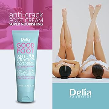 Delia Cosmetics - Good Foot - Foot Cream for Cracked Heels - Protects Sensitive Heels - Prevents Damage - Provides Regeneration and Comfort for Dry Feet - Refreshing Effect - Shea butter, Urea, 250 ml : Amazon.co.uk: Beauty