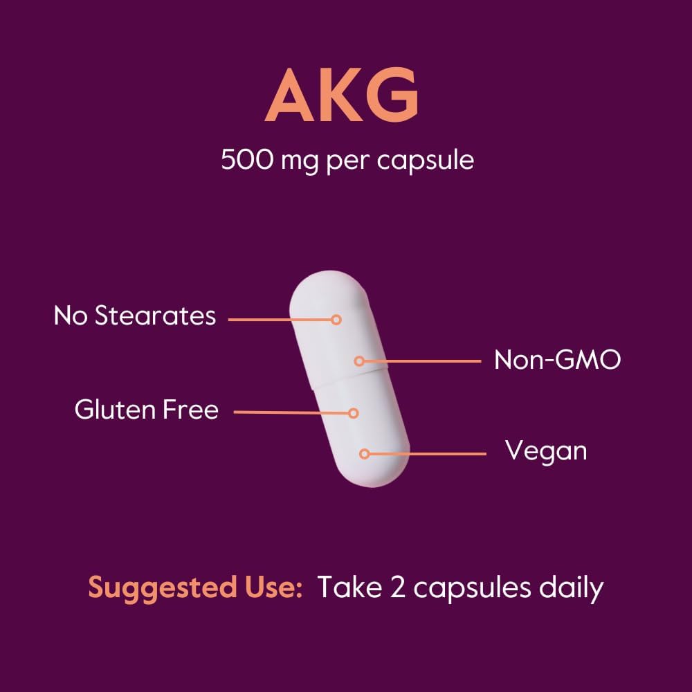 Akg (Alpha Ketoglutaric Acid) 1000Mg Per Serving (240 Vegetarian Capsules) - No Stearates - Vegan - Non Gmo - Gluten Free - Akg Supplement : Health & Household